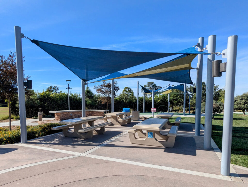 Shaded Picnic Tables